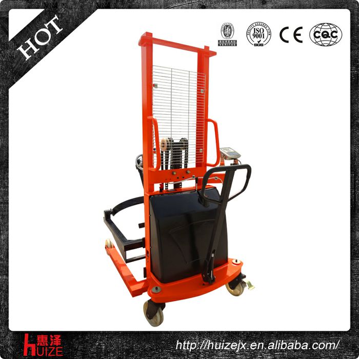 半電動(dòng)稱重油桶車(chē)（夾鐵桶，手搖翻轉(zhuǎn)倒料）