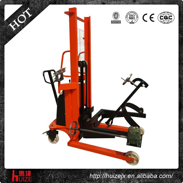 半電動(dòng)稱重油桶車(chē)（夾鐵桶，手搖翻轉(zhuǎn)倒料）2